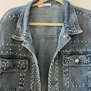 Talulah pearl embellished denim jacket